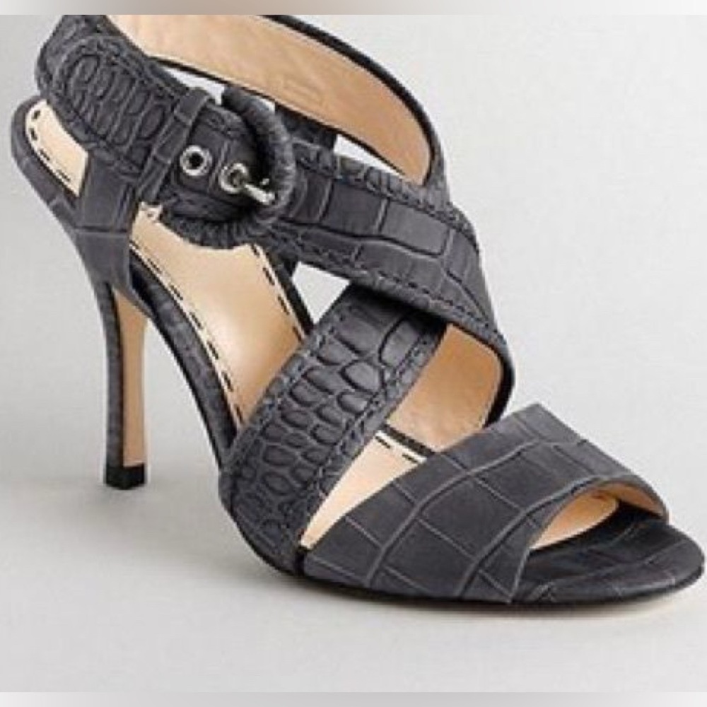 Coach Black Croc-Embossed Heels